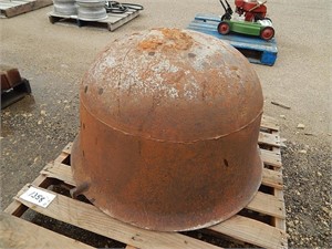 Large cast iron pot; crack across the bottom