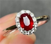 1ct natural pigeon blood ruby ring in 18k gold