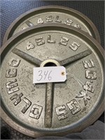 (2) 45 lbs Metal Weight Plates