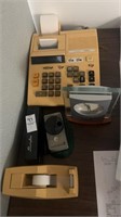 Lot of tape holder, stapler, and other items