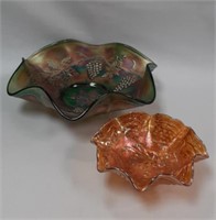 (2) Carnival Glass Bowls - See Description