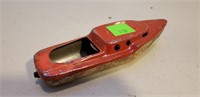 Vintage tin boat  runs off chemical we think