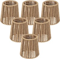 6-Pack Rattan Lamp Shade  Handwoven Barrel