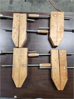 (4) 12" Handscrew Wooden Clamps