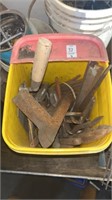 3 buckets of metal tools, nut/bolts, metal parts