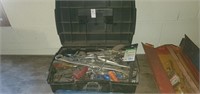 Tool box of wrenches, screwdrivers, and assorted