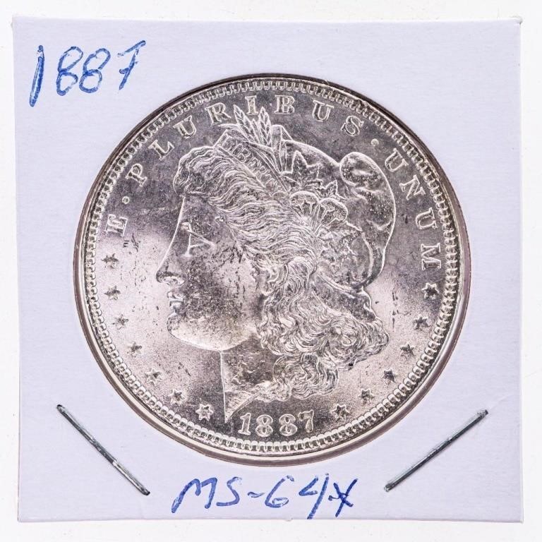 USA 1887 Silver Morgan Dollar MS64
