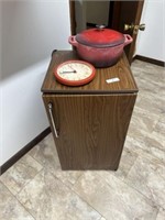 Small Refrigerator, Pan & Clock