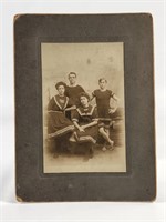 ANTIQUE PHOTOGRAPH FAMILY IN BATHING SUITS