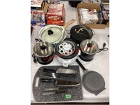 Rice Cookers, Pots, Pans, Knives
