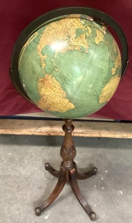 Vintage Mahogany Floor World Globe