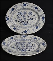 2 pcs Porcelain Meakin Blue Nordic Platters 13"
