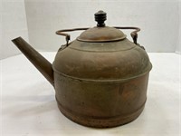 copper kettle with spout, handle and lid