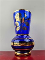 Large Cobalt Blue Vase 10" Tall