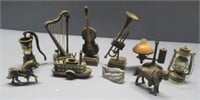 Miniature that includes cello, lantern, etc.