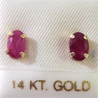 $160 14K  Ruby(0.6ct) Earrings