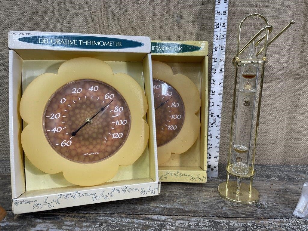 Galileo hanging or stand thermometer, & 2