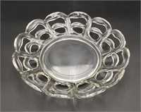 Vintage Reticulated Edge Glass Center Piece Dish