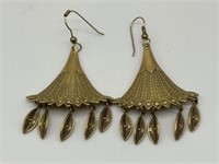 Vintage Hollywood Regency Gold Tone Earrings