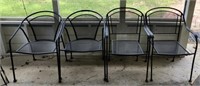 Lot of 4 Black Outdoor Metal Chairs