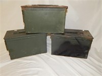 Set of 3 Military Metal  Ammo Boxes
