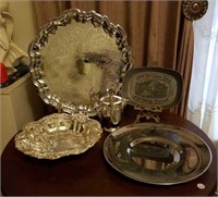 Silver look and silver plate serving trays