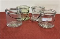 4 Glass containers.