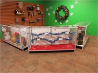 Three Full Glass Show/Display Cases: 6'