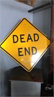Metal Sign "Dead End" Yellow