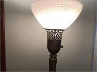 ANTIQUE MARBLE BASE POLE LAMP