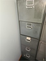 Vintage Metal 4 Drawer Filing Cabinet, Approx 57"