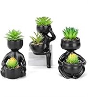 Fake Succulents in Meditation Shape-Set of 3