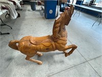 Carved Wooden Carousel Style Horse w/ Damage