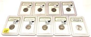 Lot, nickels with Proofs and Unc., 9 pcs.
