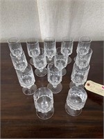 14pc Crystal Footed Rocks Glasses