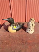 Signed Loon Decoy & Signed Eagle