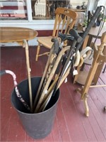 Assorted Canes with Plastic Waste Can