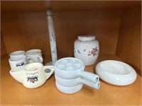 MESNA tea holder, marble towel stand, coffee mugs