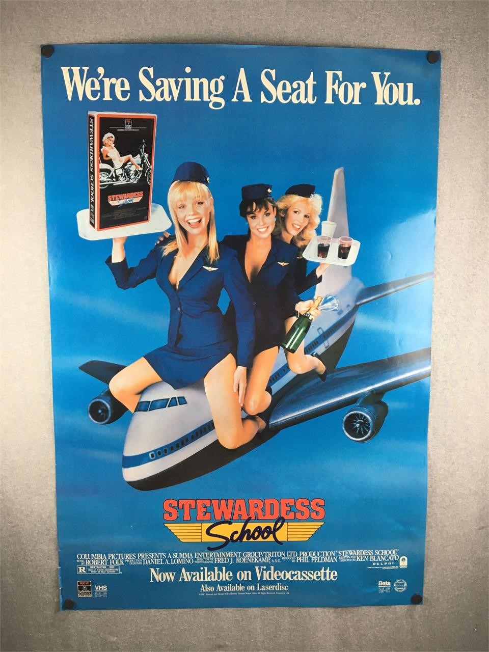 Vintage 1987 Stewardess School Movie Poster