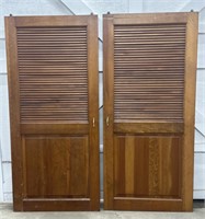 (F) Matching Set Wood Roller Doors Both