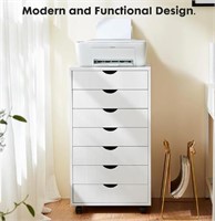 7 Drawer Storage Cabinet - White