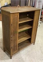 Antique mahogany wood china cabinet - missing the