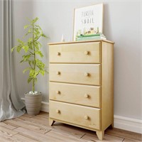 Max & Lily Classic 4-Drawer Wood Dresser, Natural