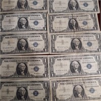$1 Dollar Silver Certificates 1957-1957A-1957B