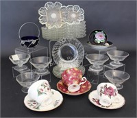 Glass Dessert Plates, Custard Cups & Tea Cups