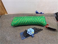 100 ft -3/8" tuff rope, metric hex key set