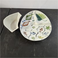 Ceramic Deviled Egg Tray and Rounded Dip Bowl