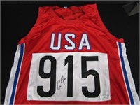 CARL LEWIS SIGNED OLYMPIC JERSEY JSA COA