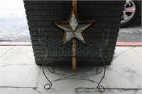 Wrought Iron Plant Stand & Metal Star