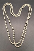 (XX) Sterling Silver Beaded Necklace (30" long)